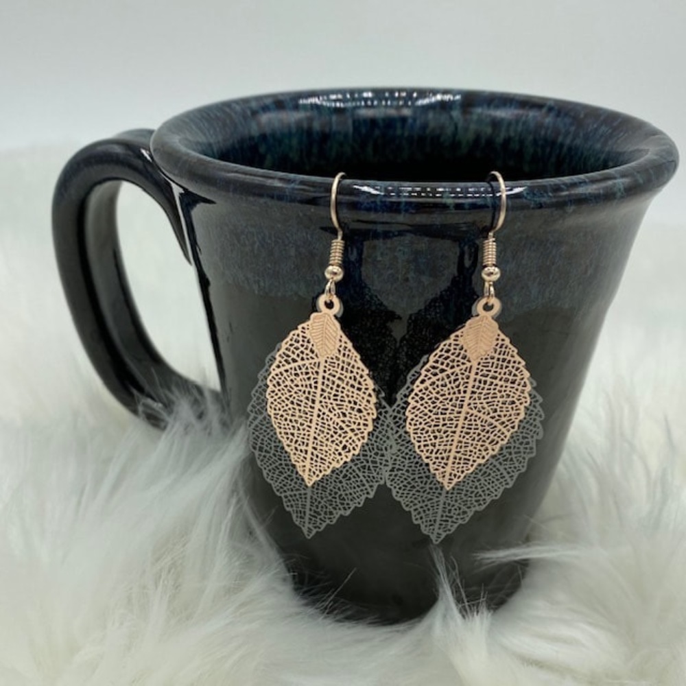 GOLD ON BLACK FILIGREE EARRINGS